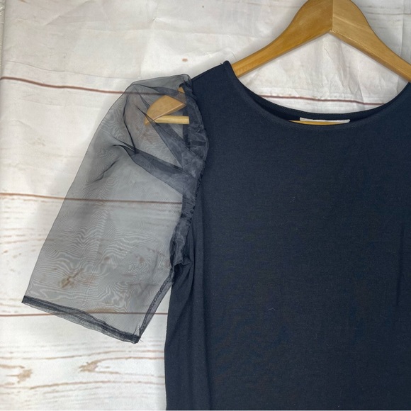 BB Dakota by Steve Madden • Blouse • Puff Sheer Sleeves • Black • Small - Picture 4 of 7